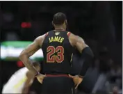  ??  ?? In this June 8 photo, Cleveland Cavaliers’ LeBron James stands on the court in the first half of Game 4 of basketball’s NBA Finals against the Golden State Warriors in Cleveland. AP PHOTO/