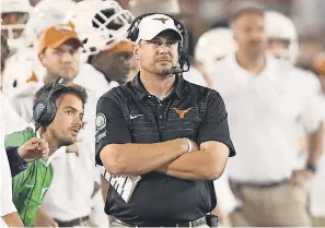  ?? REESE STRICKLAND/USA TODAY SPORTS ?? Tom Herman led Texas to a 7-6 record in his first season as the Longhorns coach in 2017.