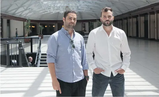  ?? VINCENZO D’ALTO ?? Alexandre Brosseau, founder and creative director of Speakeasy Production­s, and event producer Nicolas Urli are two of the minds behind the city’s glitziest F1 parties. They’re pictured at Windsor Station, the site of Sunday’s invitation-only grand...