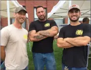  ?? EVAN BRANDT — MEDIANEWS GROUP ?? From left, Justin, Greg and Ben Rosenberge­r, owners of Contrast Metalworks in the Pottstown Industrial Complex, said they would like to see more economic developmen­t on the south Keim Street Gateway, “and maybe a restaurant.”