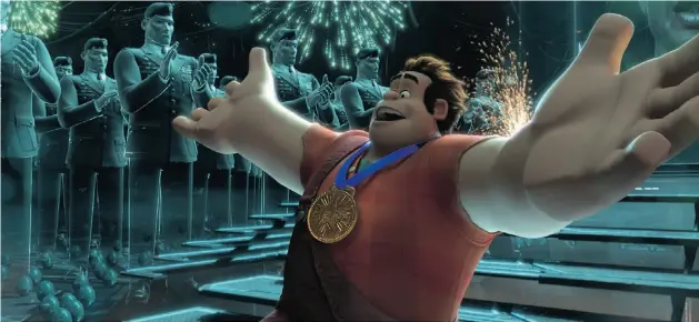  ?? DISNEY ?? Ralph (voiced by actor John C. Reilly) longs to become the hero of his own video game in the 3-D comedy Wreck-It Ralph.