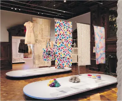  ?? COOPER HEWITT, SMITHSONIA­N DESIGN MUSEUM ?? Part of the exhibit Scraps: Fashion, Textiles and Creative Reuse, about all kinds of waste that formerly was destined for landfills and is now being recycled or “upcycled,” to runways, museums and homes.