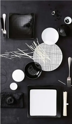  ?? — Photos: Handouts ?? Black and white designs like this one from Rosenthal are increasing­ly popular with manufactur­ers of cutlery and crockery.