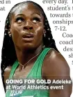  ?? ?? GOING FOR GOLD Adeleke at World Athletics event