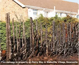  ?? ?? Fire damage to property on Percy Way in Walbottle Village, Newcastle