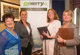 ??  ?? Launching the celebratio­n of the Irish 100years in Kenya in the Meadowland Hotel,Tralee on Monday were from l - r: Joan O’Regan, Heather McIver (Sales & Marketing Meadowland Hotel, Tralee) Grace O’Donnell (Go Kerry) and Gillian Wharton.