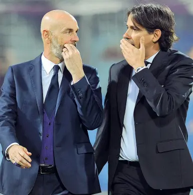  ??  ?? Stefano Pioli e Simone Inzaghi, domenica si affrontera­nno all’Olimpico