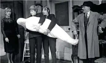  ??  ?? ‘Loot’, Cochrane Theatre, 1966: Sheila Ballantine, Simon Ward, KC, Michael Bates