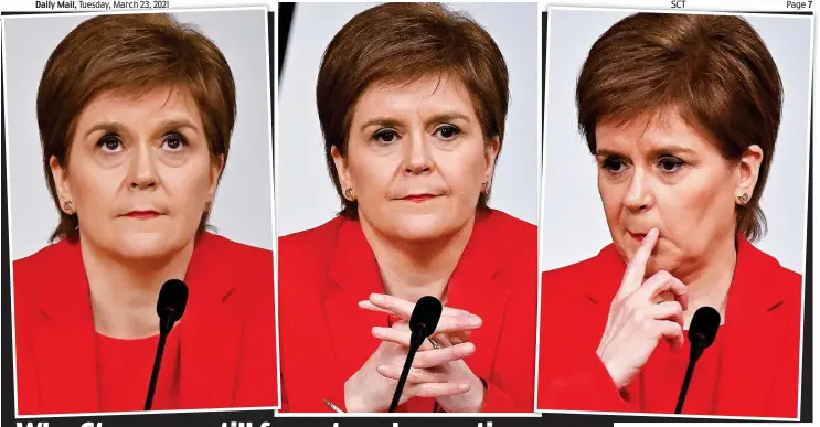  ??  ?? Probe: First Minister Nicola Sturgeon gives evidence to Holyrood committee