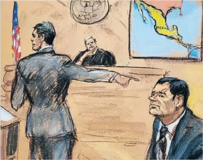  ?? JANE ROSENBERG / EFE ?? El Chapo Per al judici vesteix vestit i corbata. El seu aspecte menut –és baix, d’aquí el malnom– no deixa de ser el d’un home normal i corrent