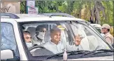  ?? PTI ?? ■
Rajasthan CM Ashok Gehlot leaves a hotel in Jaipur on Saturday.