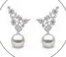  ??  ?? Earrings with South Sea pearls and diamonds in 18K white gold from the Baguette collection