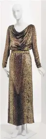  ??  ?? Leopard dress in silk and velvet, autumn-winter 1992