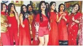  ??  ?? A picture of what seems to be a Radhe Maa theme party