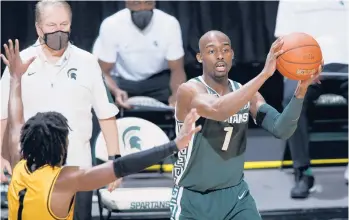  ?? ALGOLDIS/AP ?? Joshua Langford, who played in the Final Four two years ago, leads a 12th-ranked Spartans team that has leaned on experience at the top of its rotation.