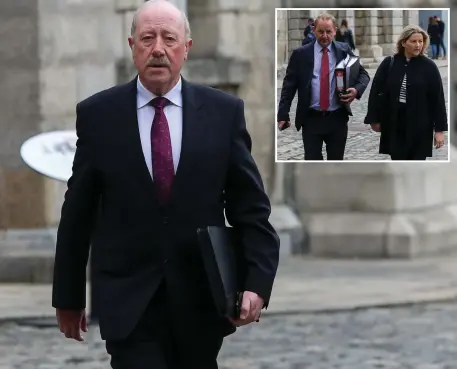  ??  ?? Former Garda commission­er Martin Callinan at the tribunal. Inset: Maurice McCabe and his wife Lorraine. Photos: Gareth Chaney