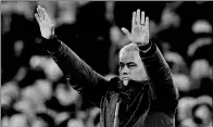  ??  ?? Jose Mourinho salutes the Manchester United fans at Everton.