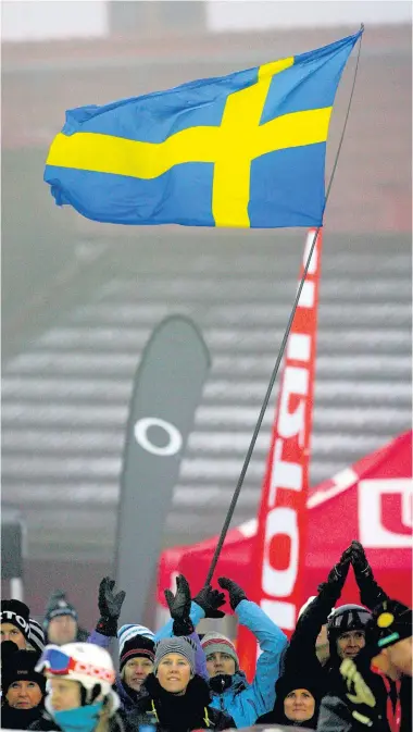  ??  ?? Wenn sich die nach Eishockey verrückten Schweden für den Skisport interessie­ren, dann in erster Linie für die Technikbew­erbe. Die schnellen Diszipline­n haben ein Imageprobl­em.