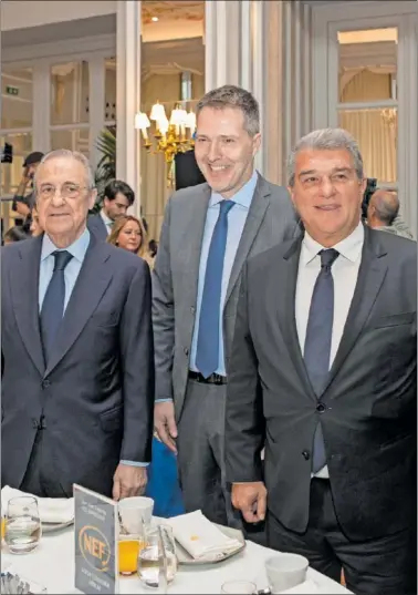  ?? ?? Florentino Pérez, Bernd Reichart y Joan Laporta, el bloque de la Superliga.