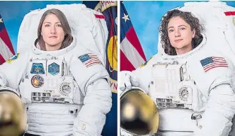  ??  ?? Christina Koch y Jessica Meir son las astronauta­s que participar­on ayer de la caminata en el espacio.