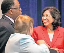  ?? Al Seib Los Angeles Times ?? L.A. COUNTY SUPERVISOR­S Mark Ridley-Thomas, left, Sheila Kuehl and Hilda L. Solis each represent about 2 million people.