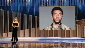  ??  ?? Emotional: Der im vergangene­n Jahr verstorben­e Chadwick Boseman wurde für seine letzte Rolle posthum mit einem Golden Globe geehrt.