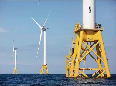  ?? Associated Press file photo ?? Offshore wind turbines near Block Island, R.I.