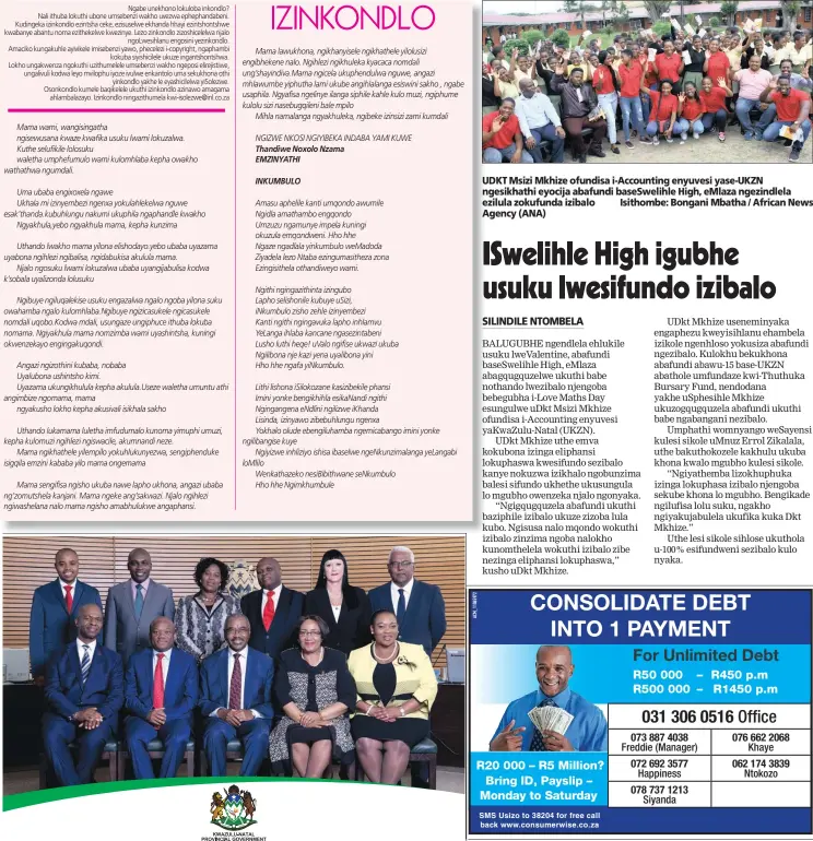  ??  ?? UDKT Msizi Mkhize ofundisa i-Accounting enyuvesi yase-UKZN ngesikhath­i eyocija abafundi baseSwelih­le High, eMlaza ngezindlel­a ezilula zokufunda izibalo Isithombe: Bongani Mbatha / African News Agency (ANA)