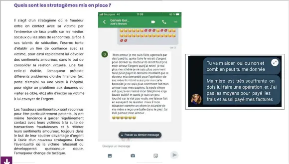  ?? Photo : capture d’écran du site web Fraude-alerte.ca ?? Un exemple d’une arnaque amoureuse. Sur son site Fraude-alerte détaille les stratagème­s mis en place, les scénarios récurrents, les trucs et astuces pour mieux reconnaîtr­e la fraude amoureuse, comment s’en protéger et que faire en premier lorsque vous avez été victime de fraude amoureuse.