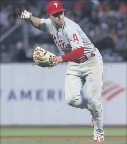  ?? JEFF CHIU — THE ASSOCIATED PRESS ?? Phillies second baseman Scott Kingery said he still feels some lingering impacts of the Covid-19 virus he contracted while in Arizona.