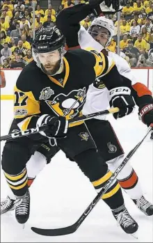  ?? Peter Diana/Post-Gazette ?? Winger Bryan Rust played well in the Stanley Cup playoffs, scoring seven goals, but still was left unprotecte­d for the expansion draft.