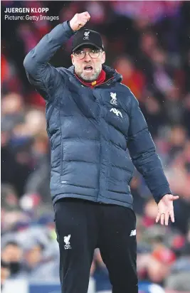  ?? Picture: Getty Images ?? JUERGEN KLOPP