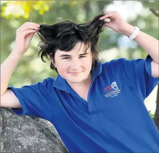  ?? Picture: PAUL CARRACHER ?? Ararat College student Harry Belcher has decided to take the plunge and enter the World’s Greatest Shave, raising money for the Leukaemia Foundation.