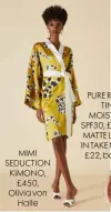  ??  ?? MIMI SEDUCTION KIMONO, £450, Olivia von Halle
PURE RADIANT TINTED MOISTURISE­R SPF30, £31; VELVET MATTE LIP PENCIL IN TAKE ME HOME, £22, both NARS