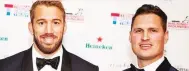  ??  ?? Corporate: Robshaw with Clayton at a Zeus event