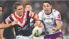  ??  ?? LEGEND: Billy Slater plays for Storm in the 2018 NRL grand final.