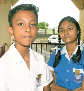  ?? Photo: Ronald Kumar ?? Rishikul Primary School Head Boy Prashant Chand and Head Girl Smaira Chand on May 4, 2022.