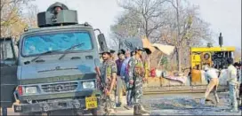  ?? HT FILE ?? Road constructi­on work under way in Chhattisga­rh.