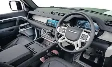  ?? ?? IT’S the interior that blows you away. Any comparison to the previous Defender is moot, one is almost prehistori­c and the other sublime and completely digital with a touchscree­n.