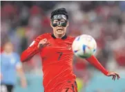  ?? REUTERS ?? South Korea’s Son Heung-Min in action against Uruguay.