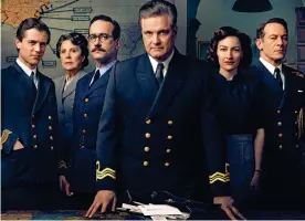  ?? ?? GRAND PLAN: Johnny Flynn, Penelope Wilton, Matthew Macfadyen, Colin Firth, Kelly Macdonald and Jason Isaacs in Operation Mincemeat.