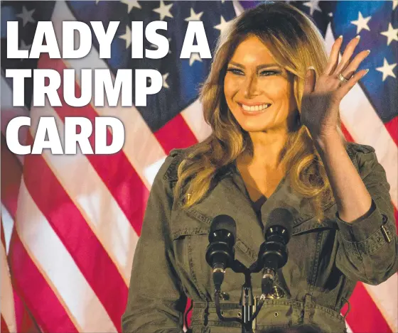  ??  ?? First Lady Melania Trump wows Trump supporters at a Make America Great Again event in Atglen, Pennsylvan­ia. Picture: AFP