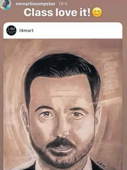  ??  ?? Martin Compston shared the image of the drawing.