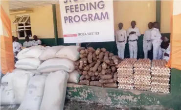  ?? From Lami Sadiq ?? Some of the food items to kick-start the school feeding programme initiated by set ‘83 of the Kuru Old Students Associatio­n (KOSA)