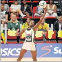  ?? Picture: GALLO IMAGES ?? AIMING HIGH: Proteas captain Bongi Msomi during the netball Quad Series match against Australia in Durban