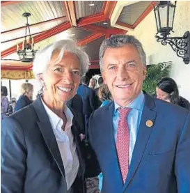  ?? (AP / ARCHIVO) ?? Con el FMI. Christine Lagarde y Mauricio Macri.