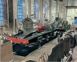  ?? NATHAN AU ?? A classic from the past becoming a star of the future: LSWR 4-4-0 No. 563 under restoratio­n in the Flour Mill workshop.