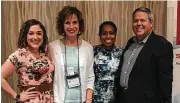  ??  ?? Stewart Title’s Kimberly McFarland, Marian Walters, Anne Victor and Larry Warren attended the recent brokers conference in Clear Lake.