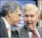  ?? Associated Press ?? Richard Drew LESLIE Moonves, left, who as CEO has helped build CBS into a TV powerhouse, talks with Sumner Redstone in 2006.