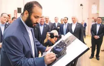  ?? Reuters ?? Saudi Arabia’s Crown Prince Mohammad Bin Salman visited the Lockheed Martin company in ■ San Francisco on Friday.